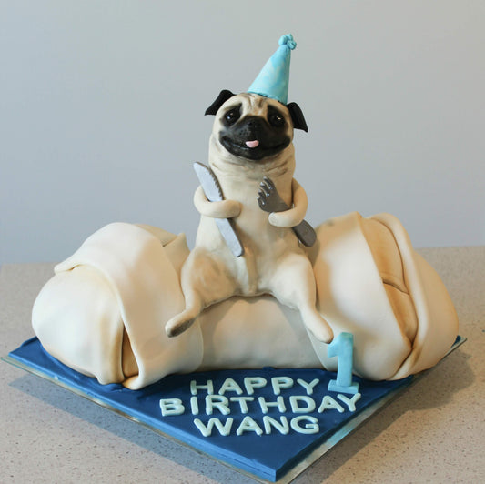Pug dog cake