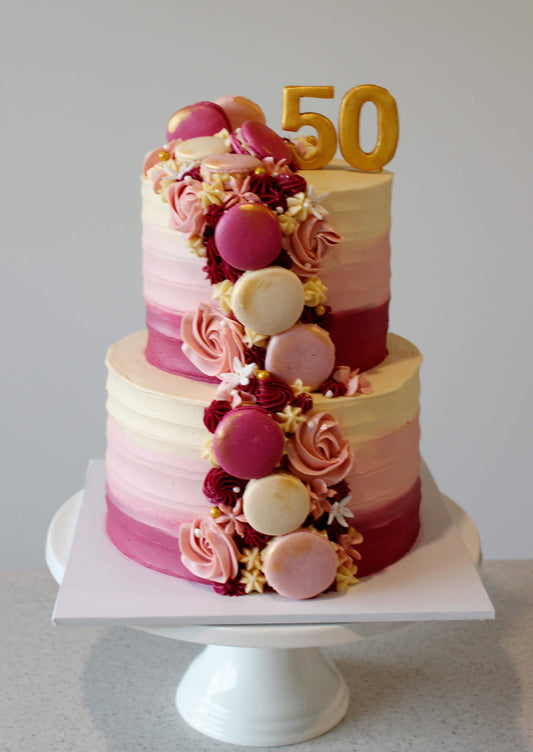 Ombre two-tier cake