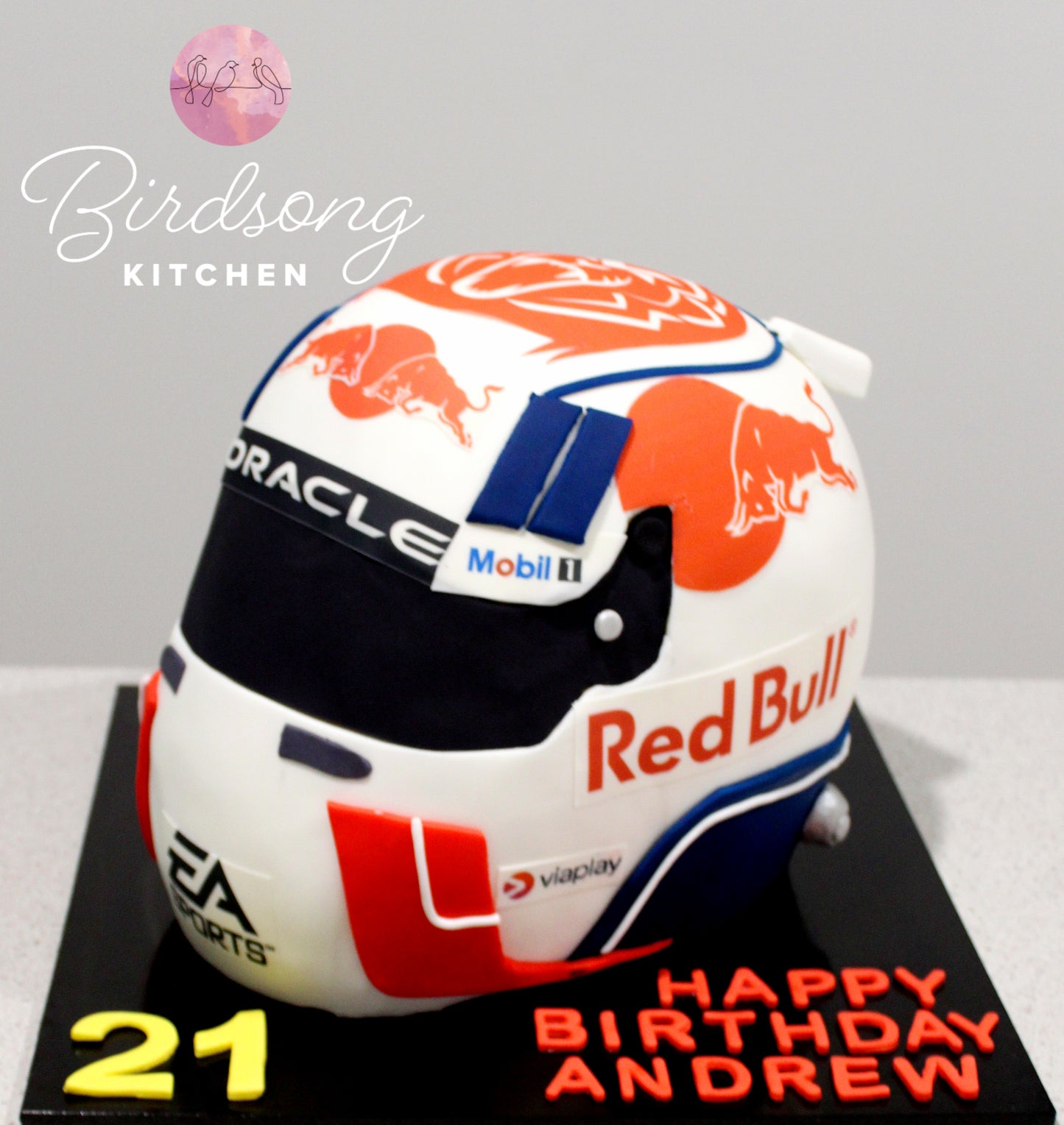 Racing helmet cake