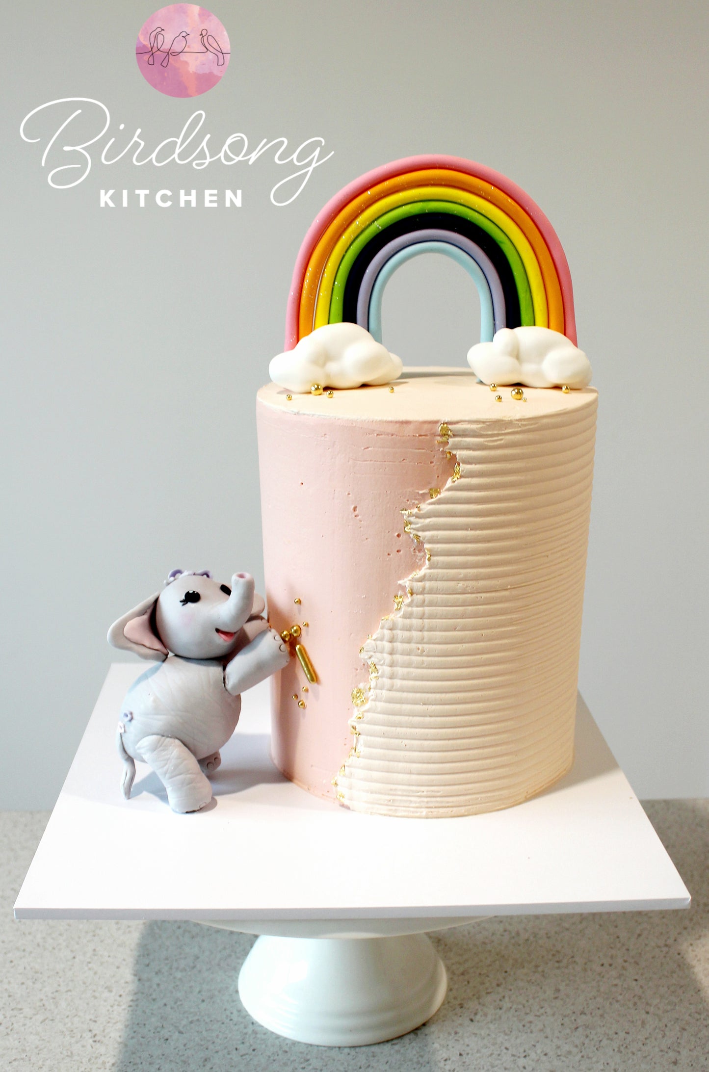 Rainbow baby shower cake