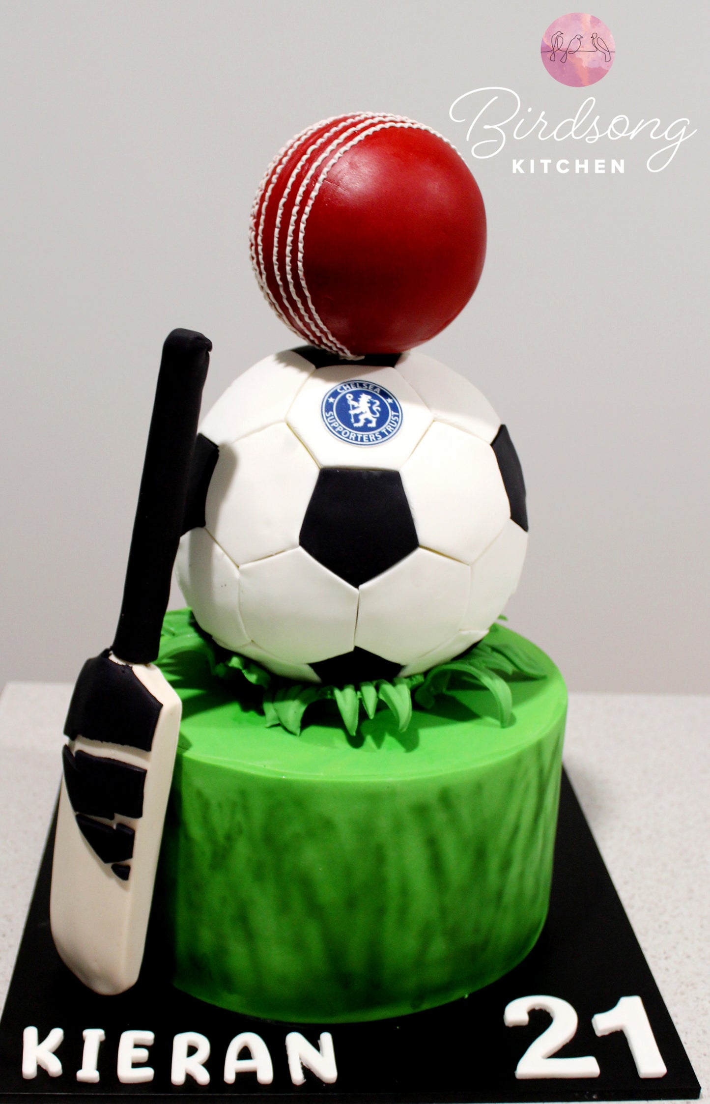 Soccer and cricket cake