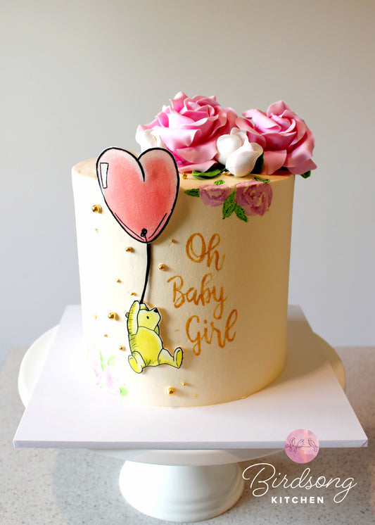 Flower baby shower cake