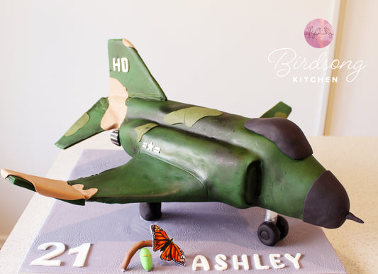 Fighter jet cake