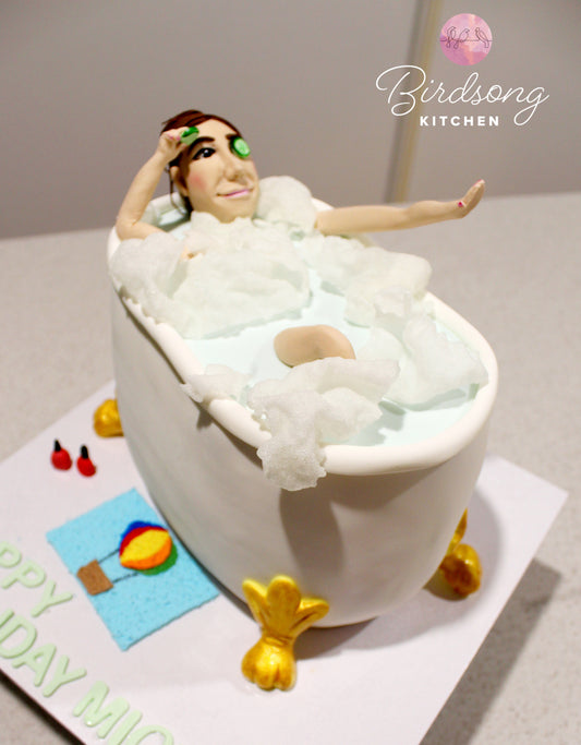 Bubble bath tub cake