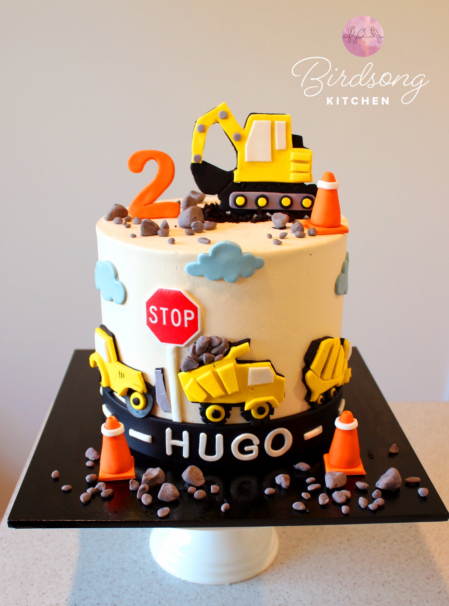 Excavator and truck cake