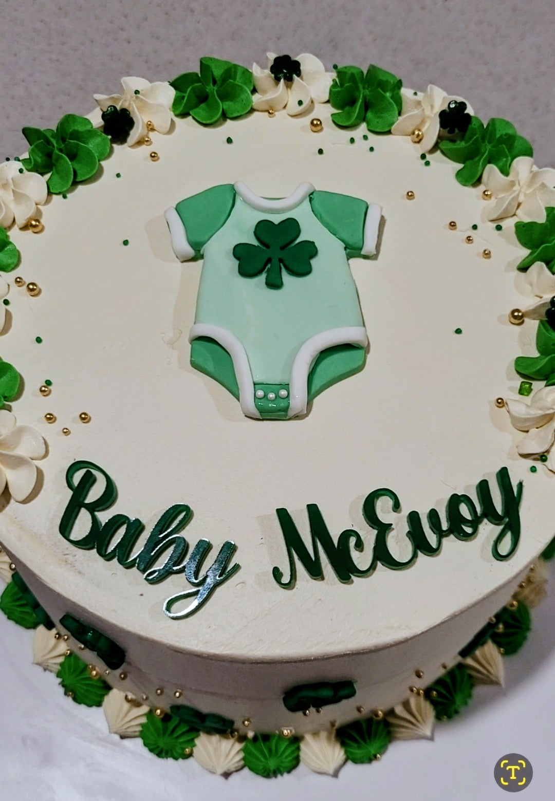 Irish baby shower cake